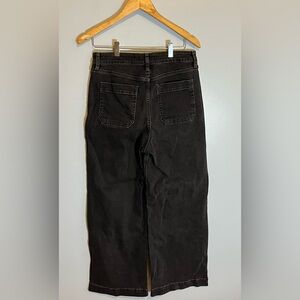JBD high rise over sized pocket black denim wide leg jeans